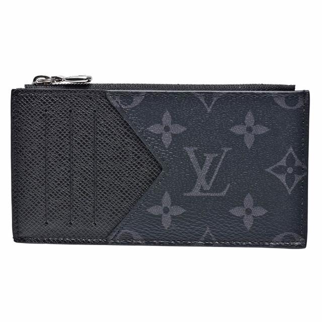 全新 LOUIS VUITTON 路易威登 M30271 經典 Eclipse 黑色帆布 Taïga 牛皮印花拉鍊卡夾，內有5個夾層，適合女性日常攜帶。來自義大利製造，歐洲原裝進口，附原廠防塵套，高質感與時尚設計，是收藏與實用兼具的精品零錢包。