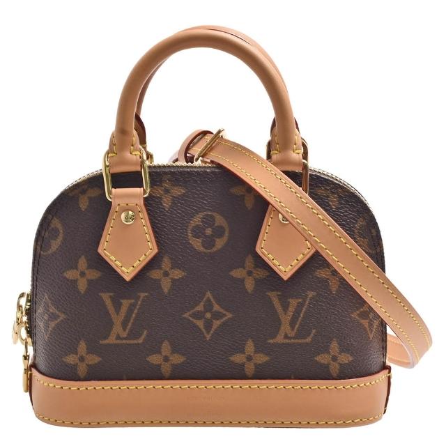 LV LOUIS VUITTON路易威登 M82717 經典 Nano Alma Monogram 印花手提/斜背包