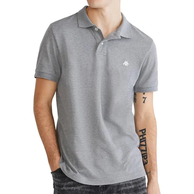 【Aeropostale】2025男時尚字母標誌灰色短袖POLO-網