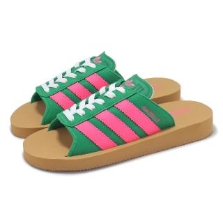 【adidas 愛迪達】拖鞋 Gazelle Beach W 女鞋 綠 粉 休閒鞋 三葉草 愛迪達(JQ7443)
