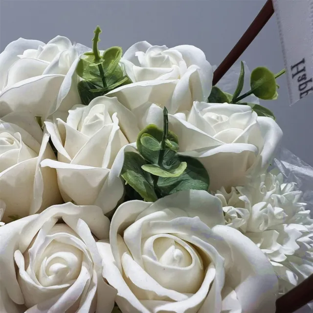 【JEN】白色香皂花手提花籃(情人節 教師節 畢業季 母親節)