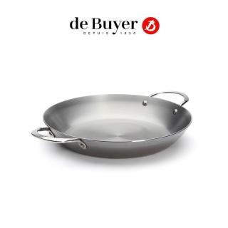 【de Buyer 畢耶】原礦蜂蠟鐵鍋 雙握耳平底鍋28cm-適用IH爐(適用烤箱)