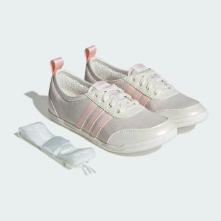 【adidas 愛迪達】Diona Ballet 女 運動休閒鞋 芭蕾風 復古 舒適 米白 粉紅(JR7317)