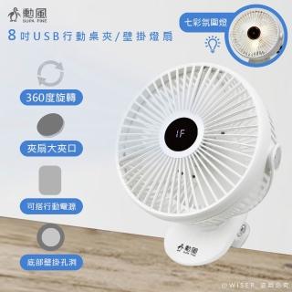 【勳風】USB行動DC風扇/電風扇/夾扇/壁掛扇/HFB-S0007(360度轉頭/Type-C)