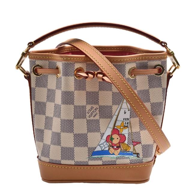 LV LOUIS VUITTON路易威登 N40511 限量吉祥物揚帆出海 Nano Noé Damier 帆布束口手提/斜背水桶包