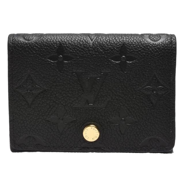【Louis Vuitton 路易威登】M58456 經典Monogram Empreinte小牛皮壓花暗釦卡片/名片夾(黑色)