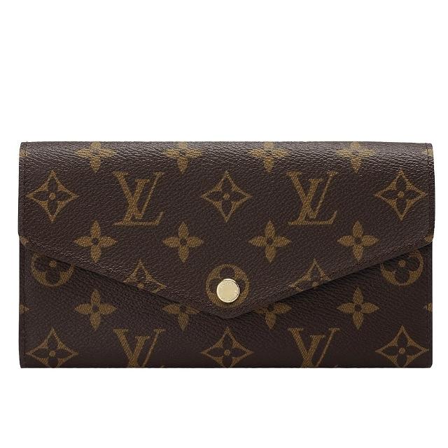 【Louis Vuitton 路易威登】M60531 經典Monogram帆布Sarah金釦長夾