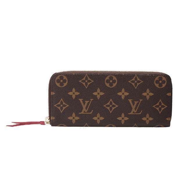 【Louis Vuitton 路易威登】M60742 Clemence系列經典Monogram拉鍊長夾(紫紅)