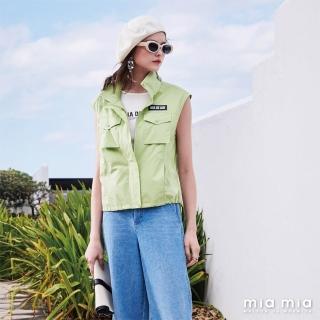 【mia mia】純棉貼袋連帽無袖上衣