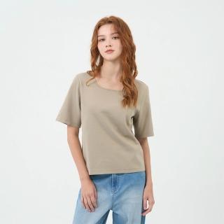 【GIORDANO 佐丹奴】女裝SORONA方領短袖上衣(98 陶器卡其)