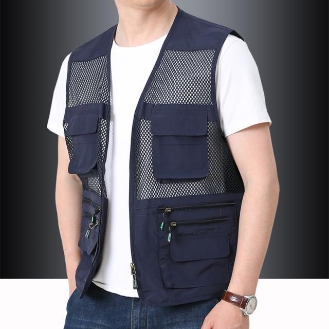 【巴黎精品】極速出貨 男工裝背心休閒戶外機能釣魚背心(露營戰術攝影登山單車速乾透氣5色a1du9)