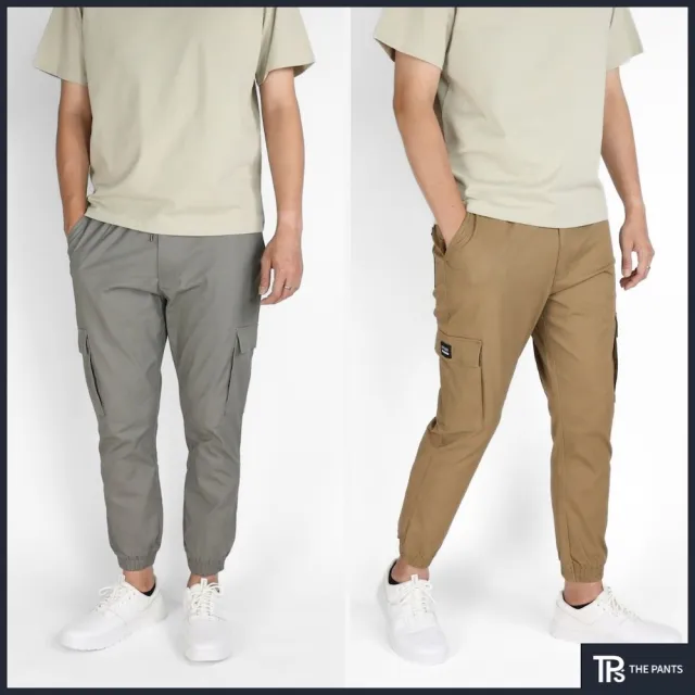 【THE PANTS 有件褲子】棉質束口工作褲 褲襠有拉鍊 可繫皮帶 輕薄微彈性 四季可穿(共五色 提供加大尺寸)