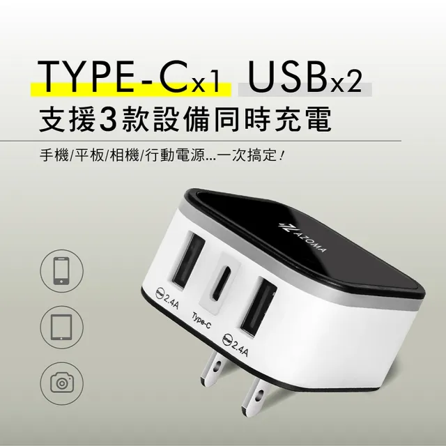 【AZOMA】A1101 全球通旅行萬國轉接頭(電源轉接頭 旅充 2A1C)