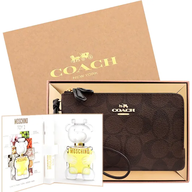 【COACH】手拿包/名片夾/化妝包+品牌禮盒or紙袋(多款多色任選/交換禮物)