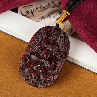 【KT DADA】十二生肖 天然紫檀 掛墜 保平安 招財納福 木雕 不動明王 文殊菩薩 佛牌項鍊 項鍊 紫檀木