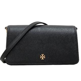 【TORY BURCH】EMERSON防刮皮革方形斜揹包(黑色)