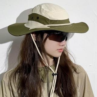 【KT DADA】抽繩漁夫帽 戶外登山帽 大帽簷帽子 大頭圍帽子 漁夫帽 帽子 男生帽子 遮陽帽 防曬帽 露營帽