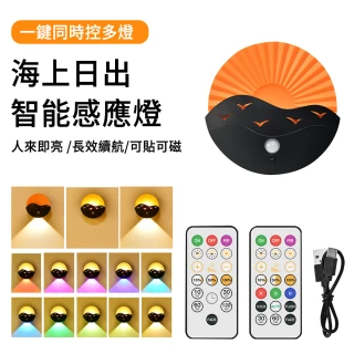 【LUYOO】智能遙控小夜燈 走廊過道無線壁燈 USB充電LED感應燈 門牌燈(無極調光/三種光效)