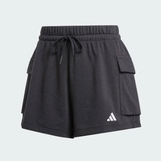 【adidas 愛迪達】ESSENTIALS 黑 運動短褲 口袋 休閒褲 女款(JD9944)