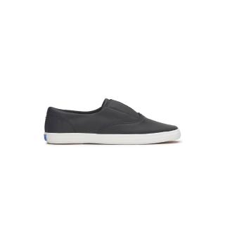【Keds】CHAMPION SQUARE TOE SLIP SOFT LEATHER 經典真皮方頭鞋 瑪瑙黑(WH68356 懶人鞋 方頭 真皮懶人鞋)