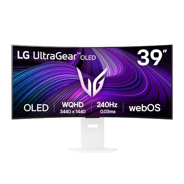 【LG 樂金】39GX90SA-W 39型 2K OLED 21:9 240Hz 曲面智慧聯網電競螢幕(800R/0.03ms/FreeSync/G-Sync)