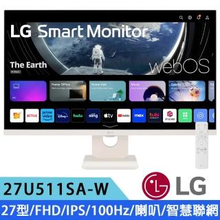 【LG 樂金】27U511SA-W 27型 IPS FHD智慧聯網螢幕(100Hz/HDR10/藍芽/WebOS/喇叭/附智慧遙控器)