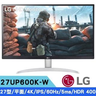 【LG 樂金】27UP600K-W 27型 4K IPS 平面高畫質編輯螢幕(16:9/60Hz/5ms GtG/HDR 400)