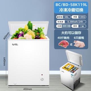 【YouPing】110v冰櫃BC58家用小型臥式租房冷櫃保鮮雪糕櫃(冷藏櫃/冰箱/雪糕櫃/冰櫃)