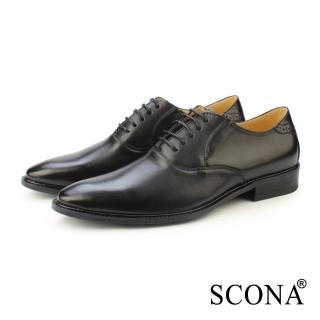 【SCONA 蘇格南】全真皮 義式免拆綁帶紳士鞋(黑色 0881-1)
