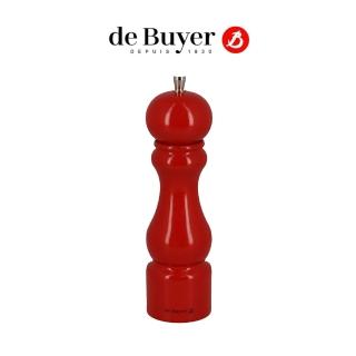 【de Buyer 畢耶】『Rumba系列』櫸木研磨罐20cm-鋼烤亮紅色(胡椒粒/海鹽任選)