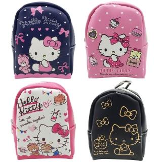 【SANRIO 三麗鷗】雙11 Hello Kitty PU揹包式零錢袋-4件組(4圖各1)