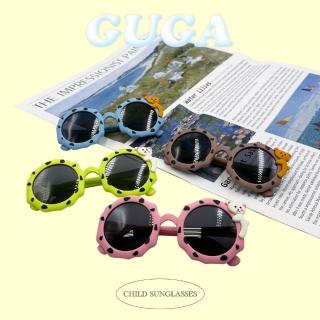 【GUGA】偏光兒童太陽眼鏡 熊熊多邊形款(霧面質感 橡膠兒童墨鏡 UV400 抵抗紫外線)