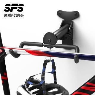 【運動收納哥】美國進口水平可調式自行車壁掛架/掛鉤(1件組 可調式可折疊)