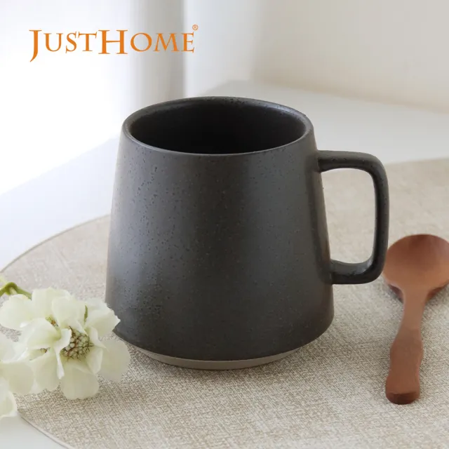 【Just Home】樸式手感窯燒陶瓷馬克杯-白脂(可微波 340ml 杯子 咖啡杯 水杯  拿鐵杯)