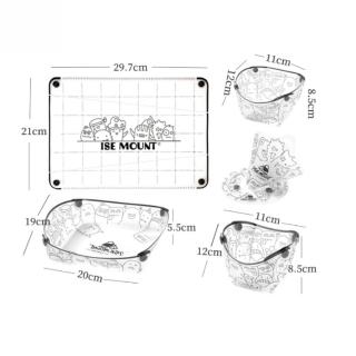 【May Shop】戶外超輕折疊餐具便攜式碗餐盤咖啡過濾漏斗水杯多用途組合 餐具套裝(5入一組)
