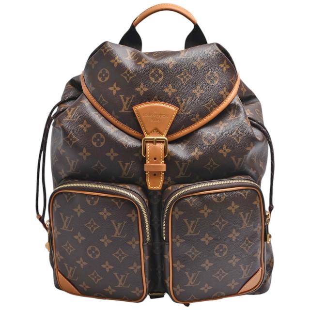 LV LOUIS VUITTON路易威登 M14015 經典 Montsouris Cargo 系列 Monogram 塗層帆布牛皮後背包