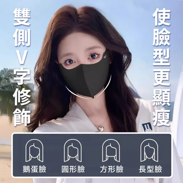 【SYU】UPF50+ 3D冰絲涼感口罩(抗UV可水洗 防曬口罩 涼感透氣 防曬面罩)