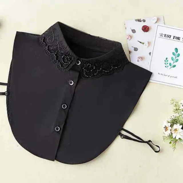 【巴黎精品】極速出貨 假領子襯衫領片(鏤空蕾絲釘珠棉質女裝配件2色a1gg10)