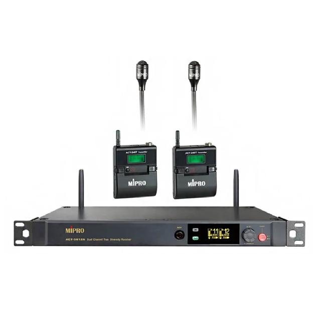 【MIPRO】ACT-5812A 配2領夾式麥克風(5GHz數位雙頻道接收機)