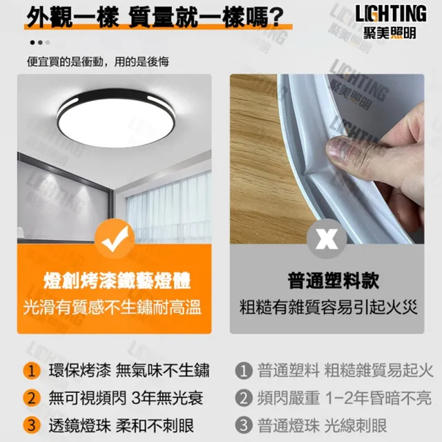 【聚美照明】臥室燈 圓形無極調光 50cm 3600lm節能款(超薄吸頂燈/現代簡約臥室燈/無極調光遙控)
