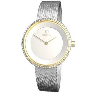 【OBAKU】雅悅媛式晶鑽米蘭腕錶-白金(V146LGIMC1)