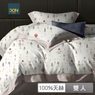 【DON】臺灣製 60支天絲床包枕套組-天空馬戲團(雙人)