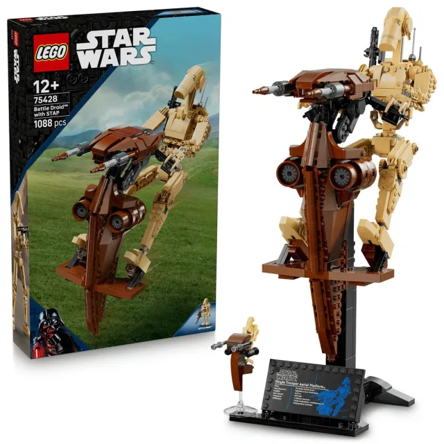 【LEGO 樂高】星際大戰系列 75428 戰鬥機器人和單兵空中平台(飛行器 男孩禮物 居家擺設 積木)