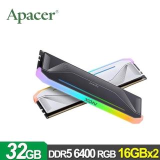 【Apacer 宇瞻】NOX DDR5 6400 32GB RGB 桌上型超頻電競記憶體(16Gx2)
