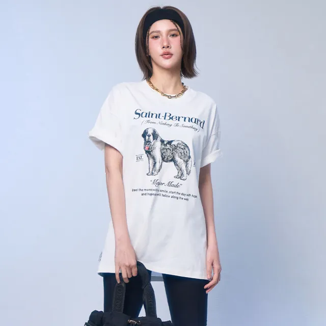 【MAJOR MADE】聖伯納犬素描厚版膠印T(休閒短T/圖案T恤/短袖上衣)