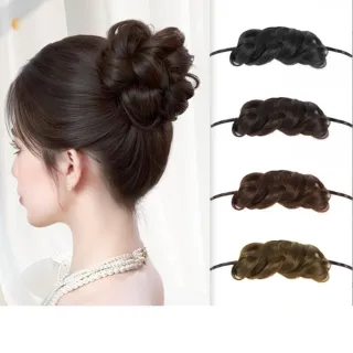 【HaNA 梨花】瞬間增加了髮量 美女造型 一捲加髮量丸子頭花苞頭假髮髮包(假髮抓夾 丸子頭)