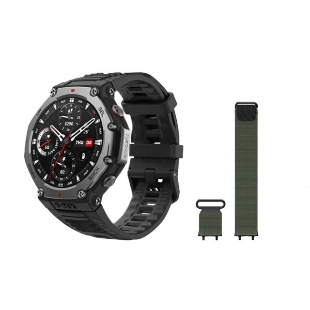 【Amazfit 華米】T-Rex 3 48mm軍規運動智慧手錶 玄武黑錶帶組