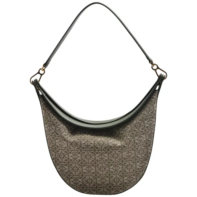 【LOEWE 羅威】經典LUNA系列LOGO緹花刺繡手拿/肩背包(酪梨綠0010701639-GREEN)