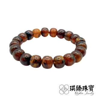 【琪臻珠寶】天然琥珀蜜蠟棕珀老型珠手珠手串(10mm_原礦棕珀_茶珀_隨機出貨)