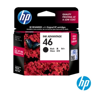 【HP 惠普】官方直營 NO.46 黑色墨水匣(CZ637AA)(DJ UIA 2020/2029/2520/2529/4729)